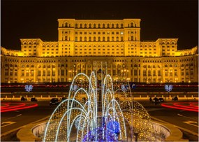 Tablou pe sticlă - Palatul Parlamentului, București, România (70x50 cm)