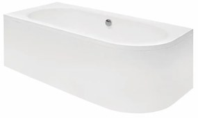 Cada baie asimetrica alba, acril, 170 x 75 cm, orientare stanga, Besco Avita 1700x750 mm, Stanga