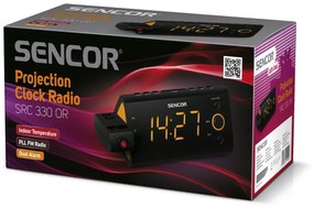 Ceas radio-cu alarmă și cu proiecție Sencor SRC 330 OR, portocaliu