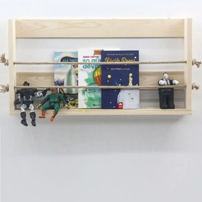 Raft de perete,biblioteca,seria wood,Homs, lemn natur,700032