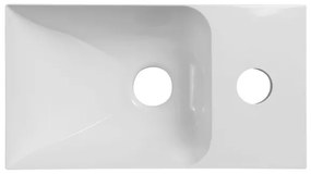 Sapho - Lavoar suspendat PICCOLINO 30x17 cm, pentru montare pe partea dreaptă, marmură turnată, albă