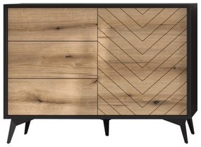 Comodă DIAMOND 77x104 cm negru/stejar evoke