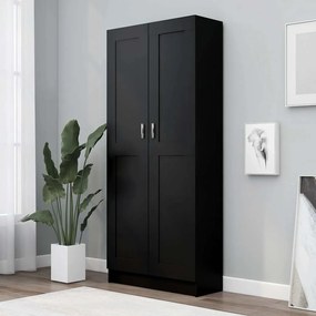 vidaXL Bibliotecă, negru, 82,5x30,5x185,5 cm, lemn prelucrat