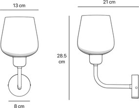 Aplica de perete design italian din alama si sticla Talis