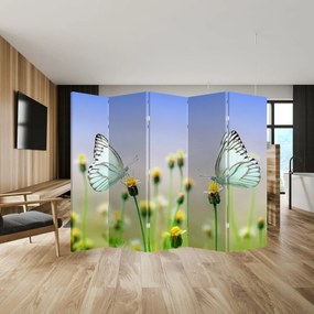 Paravan - Fluture pe floare (210x170 cm)