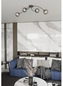 Lustră aplicată VIBRA 4xE14/10W/230V negru/gri