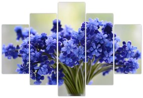 Tablou buchet cu flori albastre (150x105 cm)