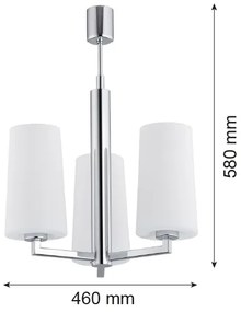 Lustră pe tijă CAMELOT 3xE27/15W/230V crom lucios Argon 1224