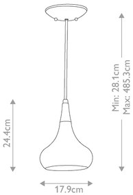 Feiss FE-BESO-P-S-BS - Pendul BESO 1xE27/60W/230V crom mat/negru