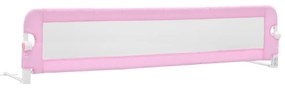 Balustrada de protectie pat copii, roz, 180x42 cm, poliester 1, Roz, 180 x 42 cm