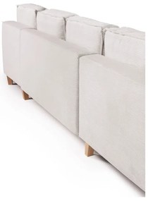 Colțar bej extensibil cu tapițerie din catifea reiată (cu colț pe partea stângă /în formă de "U") Tori – Bonami Selection