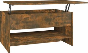 vidaXL Măsuță de cafea, stejar fumuriu, 80x50x40 cm, lemn prelucrat
