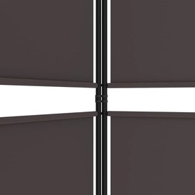 Paravan de camera cu 4 panouri, maro, 200x220 cm, textil Maro, 200 x 220 cm, 1