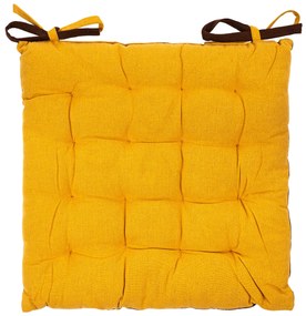 Pernă de scaun matlasată Heda galben/maro, 40 x 40 cm