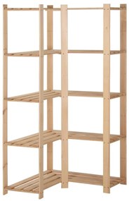 vidaXL Raft depozitare de colț 5 niveluri, 82,5x82,5x170 cm, lemn pin