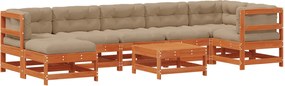 vidaXL Set de lounge pentru grădină 8 pcs Maro Ceară Lemn masiv de pin