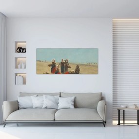 Tablou - Eugène Boudin, Women on the Beach at Berck, reproducere (120x50 cm)