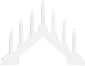 Candelă adventistă LED, 7 lumini, 29 cm, albă