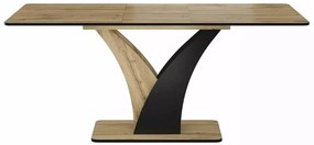 Masa extensibila Vento stejar artizan/negru L120-160 cm