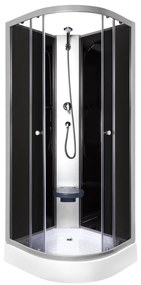 Cabină de duș Evora Black 90 cu cădiță de duș, 90x90x205 cm