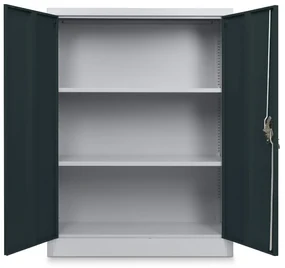 Dulap metalic universal mediu, 90 x 40 x 120 cm, încuietoare cilindru, antracit - ral 7016
