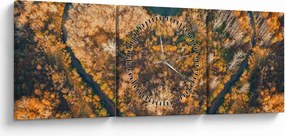 Tablou - Râu în formă de inimă (cu ceas) (90x30 cm)