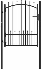 vidaXL Poartă de gard cu țepi cu blocare Negru 100 x 125 cm