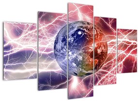 Tablou - Globul pământen în curenți (150x105 cm)