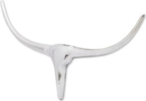 vidaXL Decorațiune pentru perete tip cap de taur, aluminiu, 72 cm, argintiu