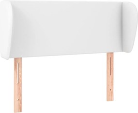 vidaXL Tăblie de pat cu aripioare alb 83x23x78/88 cm piele ecologică