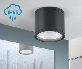 Spot LED aplicat cu protectie la umiditate IP65, SPUTNIK 14,5cm, negru