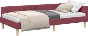 vidaXL Cadru de pat colțar Roșu Vin 90 x 200 cm țesătură