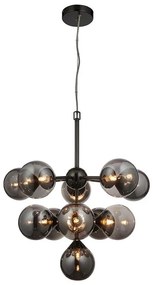 Endon 101147 - Lustră suspendată pe cablu OSCAR, 11 x G9, 18W, 230V, negru/fumuriu