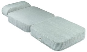 Fotoliu de copii verde mentă cu tapițerie din catifea reiată Flip – Wigiwama