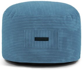 Taburet albastru cu tapițerie din catifea reiată Om 60 – SLOWDOWN