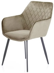 Scaun de sufragerie din catifea VIALLI cappuccino