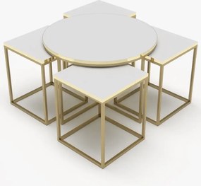 Set masuta de cafea Clarita, negru marmurat, 25072