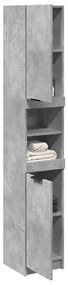 vidaXL Dulap de baie, gri beton, 32x34x188,5 cm, lemn compozit