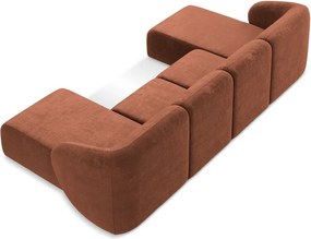 Colțar teracotă cu tapițerie din chenille (în formă de "U") Lani – Makamii