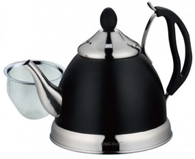 Resigilat: Ceainic cu infuzor Kinghoff KH 1538, 1L, Inox, Negru/Argintiu