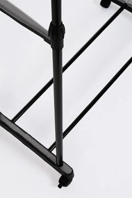 Suport pentru haine negru cu roți din metal 80x160x42 cm Roald – Yes Everyday