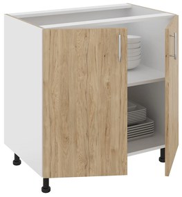 Corp Baza Karo, 2 Usi, Lemn Natural/Alb, 80 x 50 x 80 cm