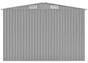 Magazie de gradina 257 x 580 x 181 cm, metal, gri Gri, 257 x 580 x 181 cm