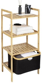 Etajeră de baie neagră/ natural din bambus 44x93,5 cm Ecori – Wenko