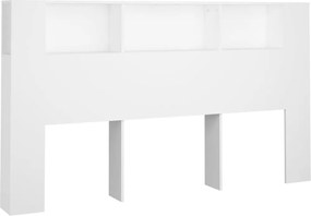 vidaXL Tăblie de pat cu dulap, alb, 180x18,5x104,5 cm