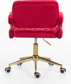 HR8403K Scaun Catifea Roşu Bază Aurie
