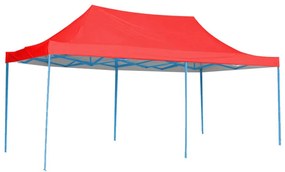 Pavilion pliant in diferite modele-2,9x5,7m-rosu-geanta de transport
