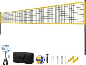 SPORTNOW Set Volei și Badminton, stâlpi din oțel cu înălțime reglabilă, geantă de transport, pentru gazon plajă grădină | Aosom Romania