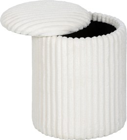 HOMCOM Taburet de depozitare cu capac reversibil, taburet modern din cord pentru living și dormitor, Alb | Aosom Romania