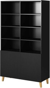 Biblioteca PAFOS, negru, PAL laminat, 101x40x177 cm